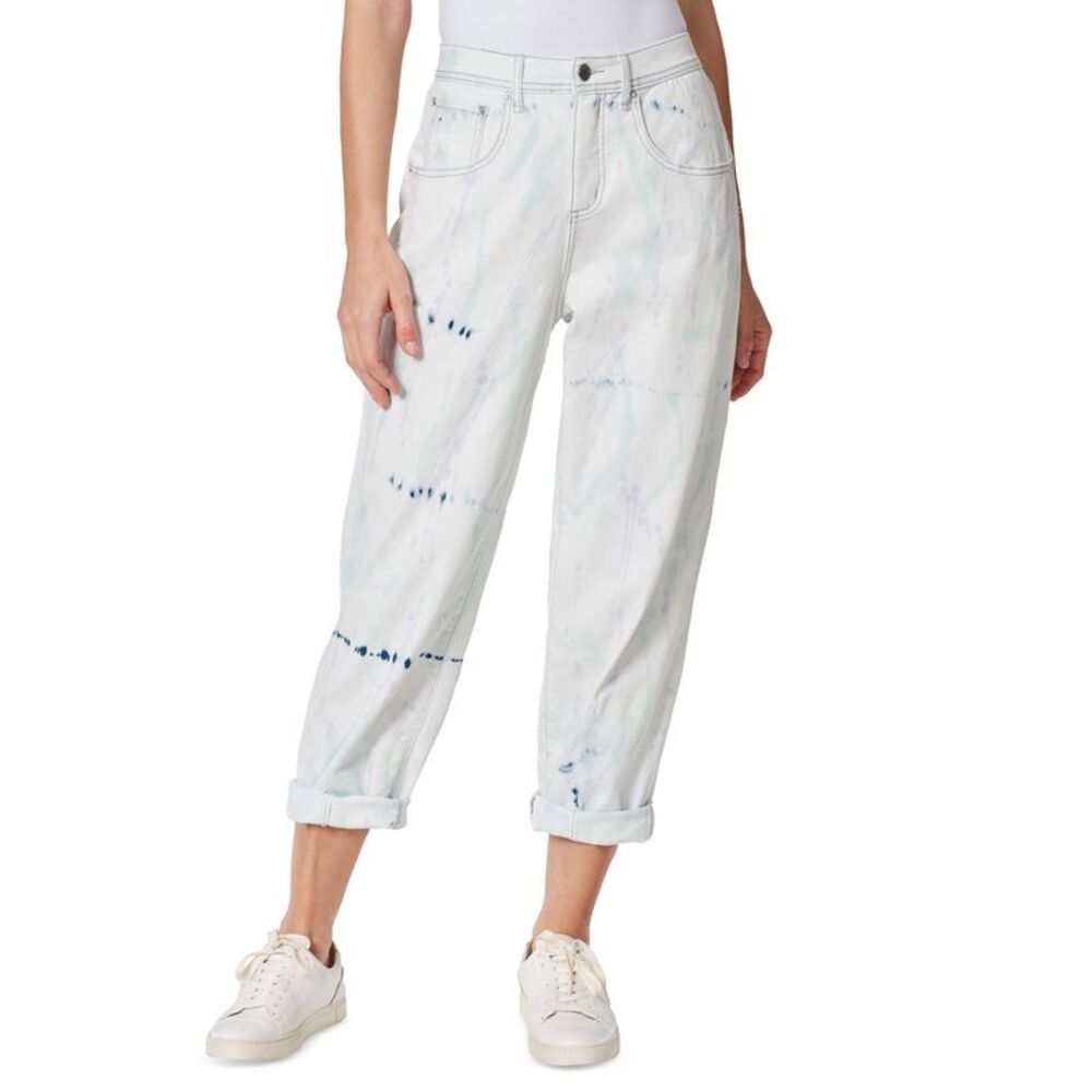 Frayed Denim Tapered Boyfriend Workwear Jeans